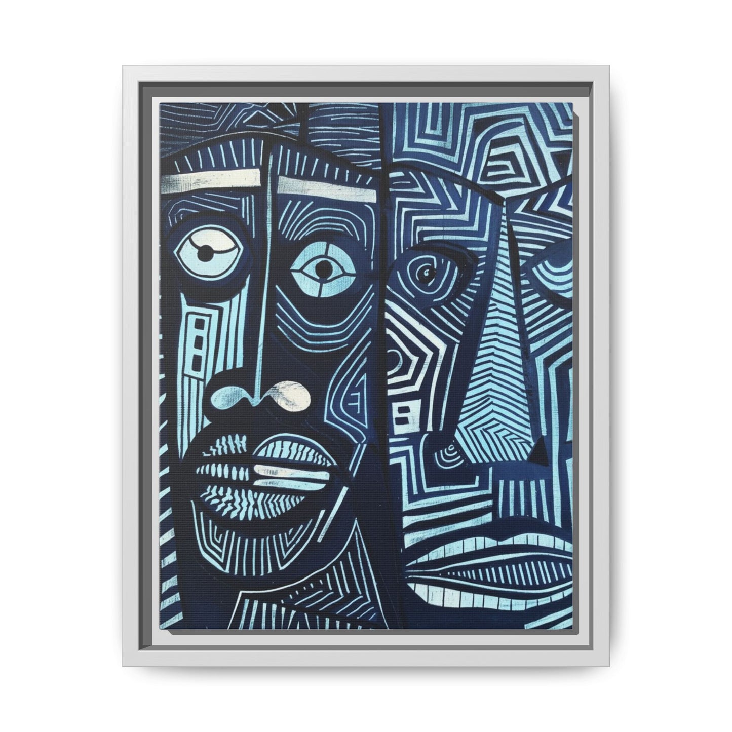 Framed Canvas Print — Abstract Faces No. 4