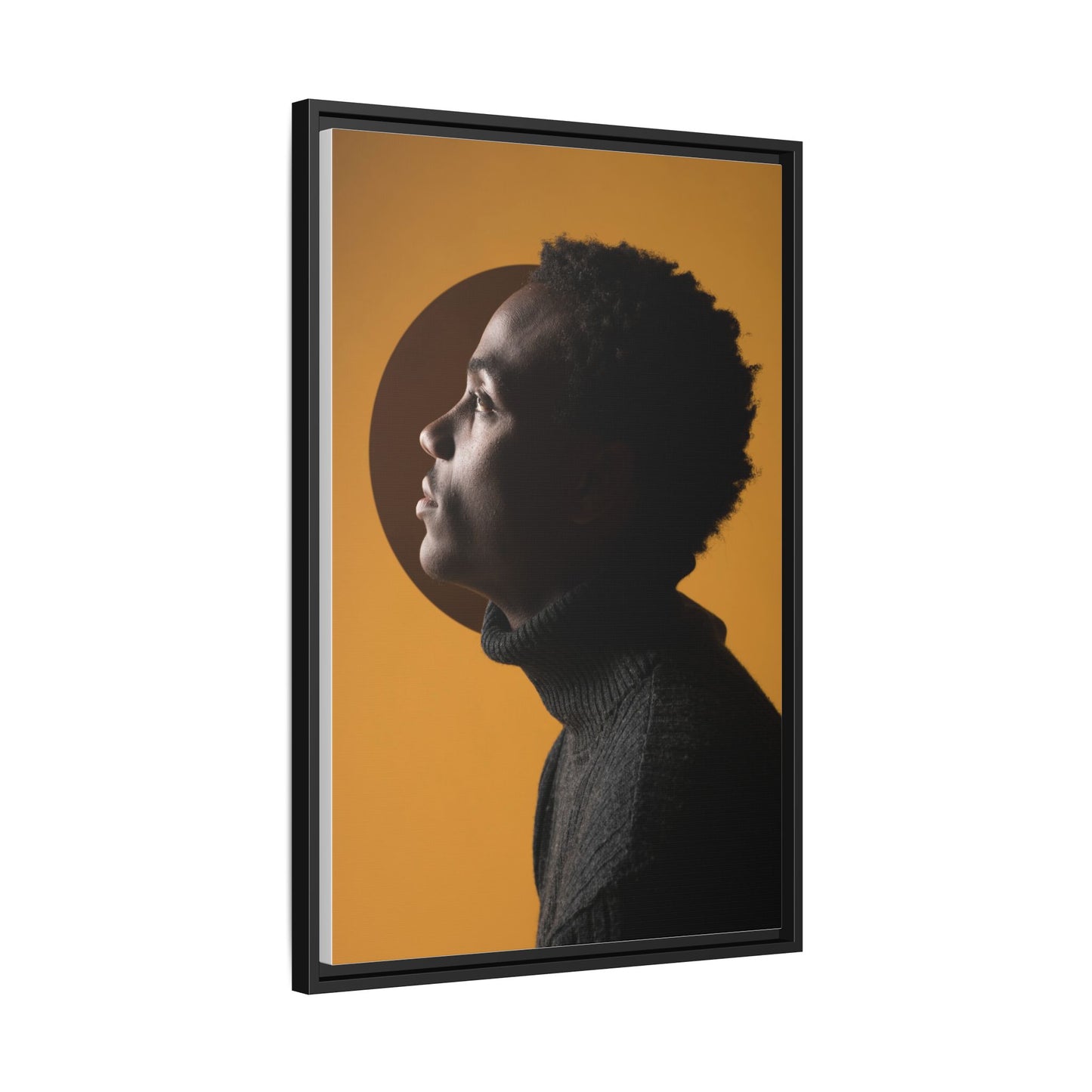 Framed Canvas Print — Profile of Young Man