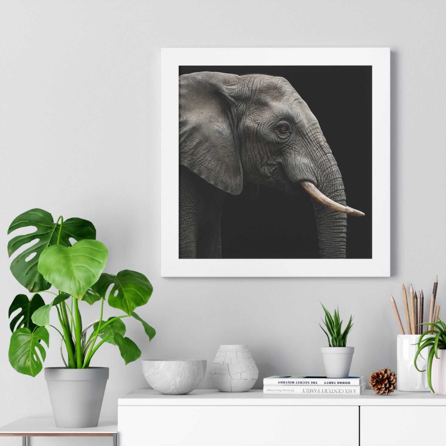 Framed Art Print – Elephant in Colour