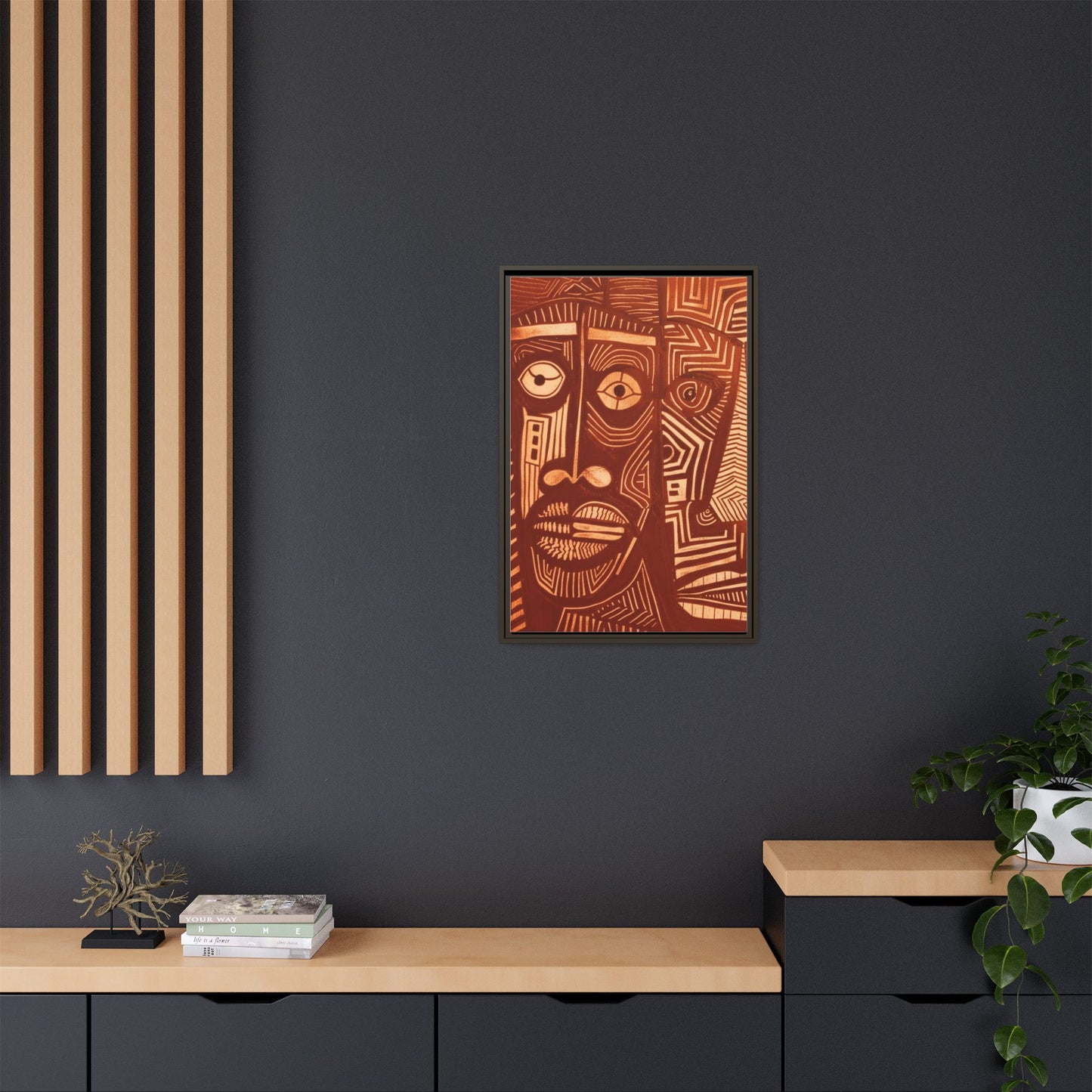 Framed Canvas Print — Abstract Faces No. 4