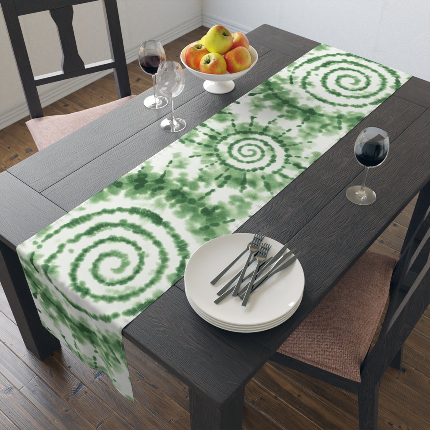 Table Runner — Adire Green