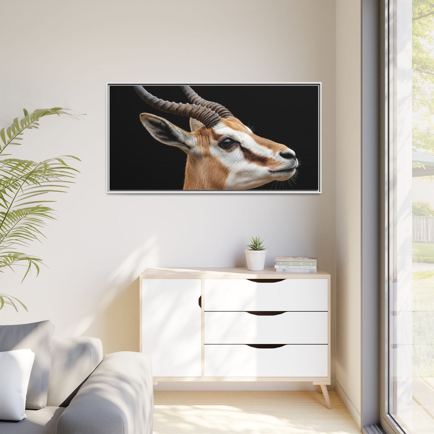 Framed Canvas Print — Afrikan Springbok In Colour