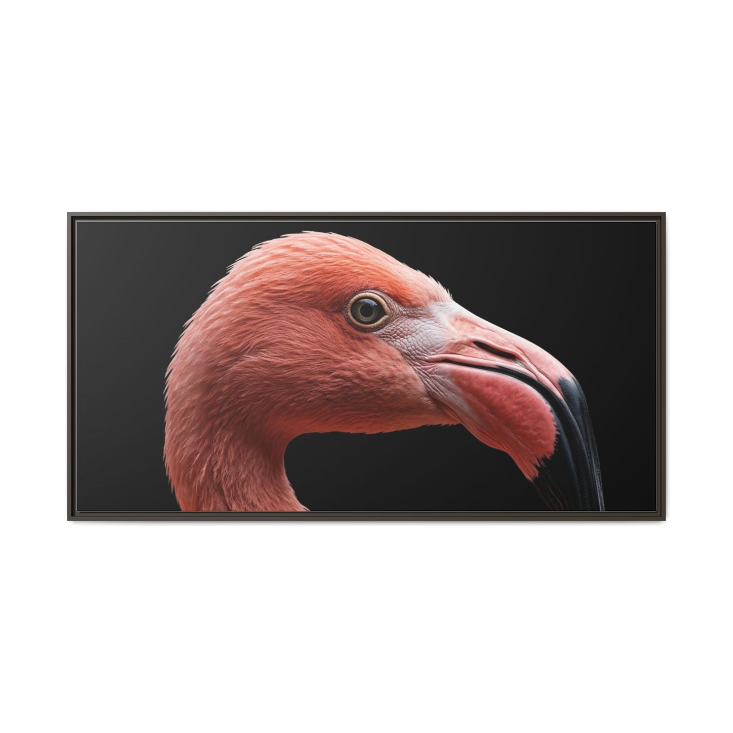 Framed Canvas Print — Flamingo In Colour