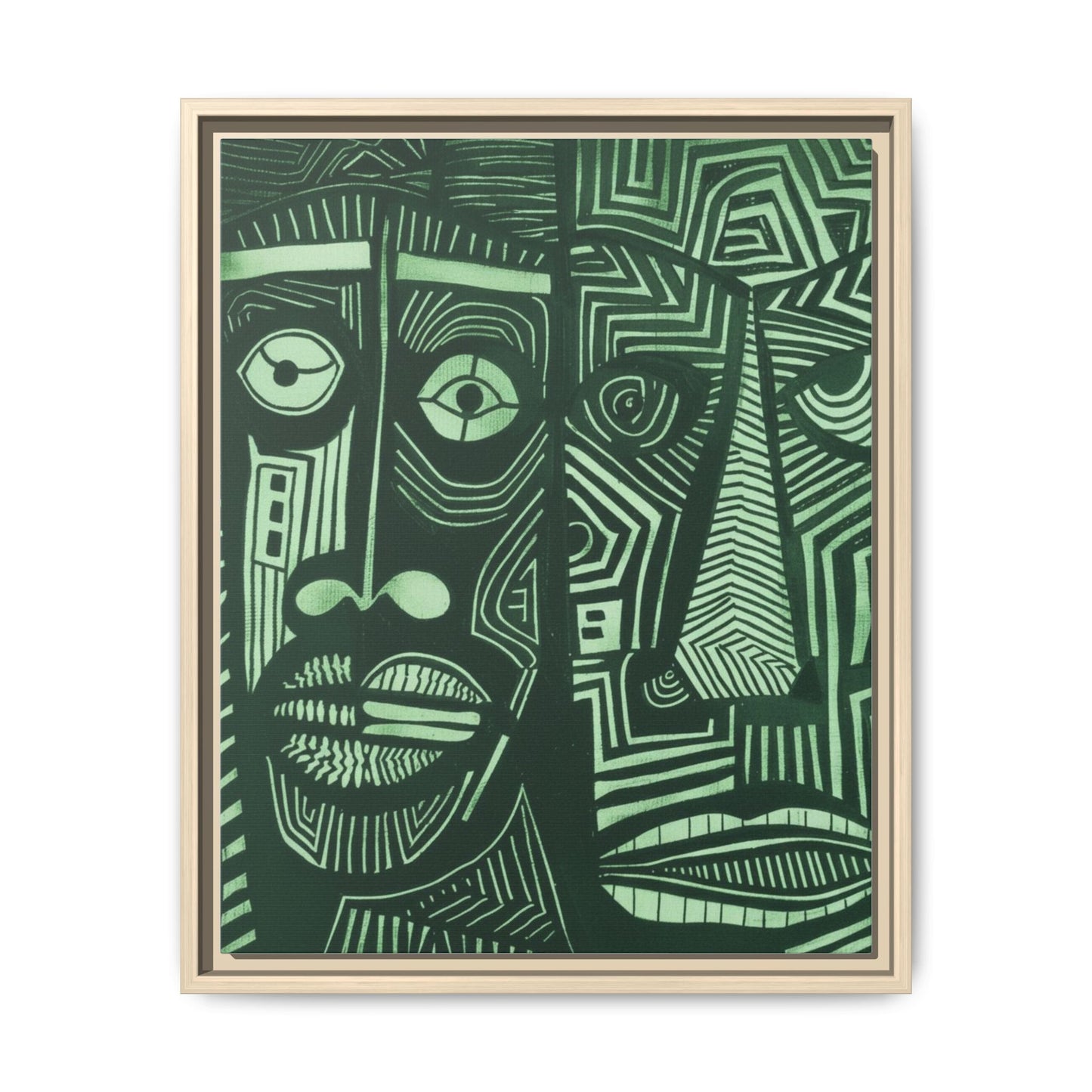 Framed Canvas Print — Abstract Faces No. 1
