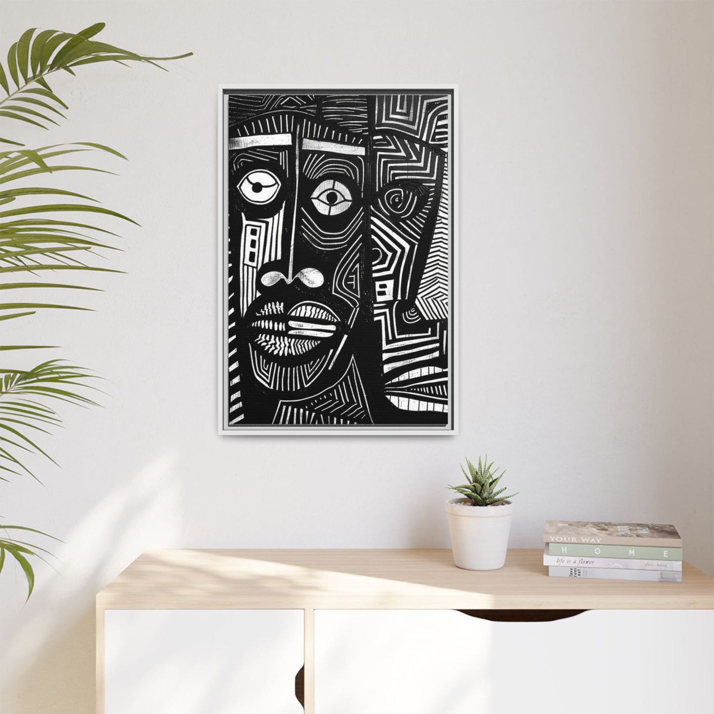 Framed Canvas Print — Abstract Faces No. 2