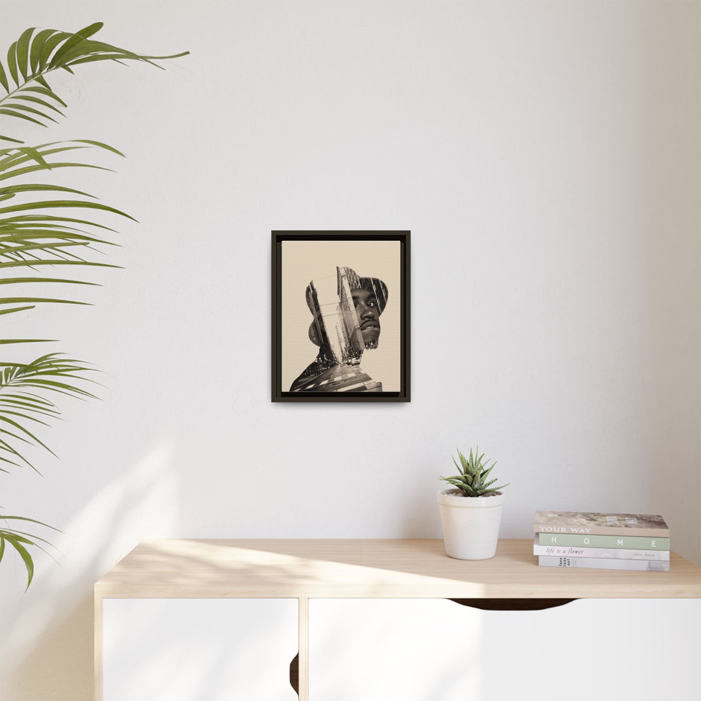 Framed Canvas Print — Young Man With Cap