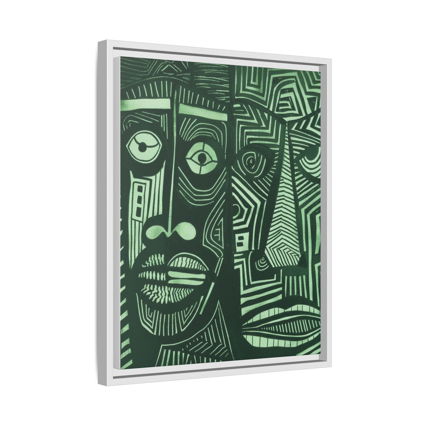 Framed Canvas Print — Abstract Faces No. 1
