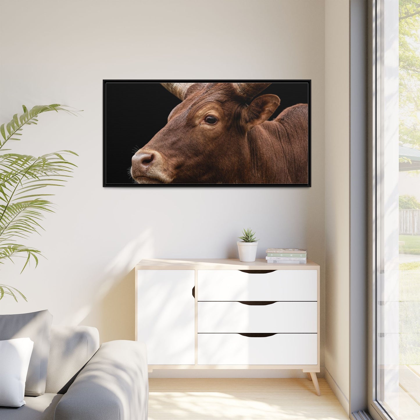 Framed Canvas Print — Ankole Cow In Colour