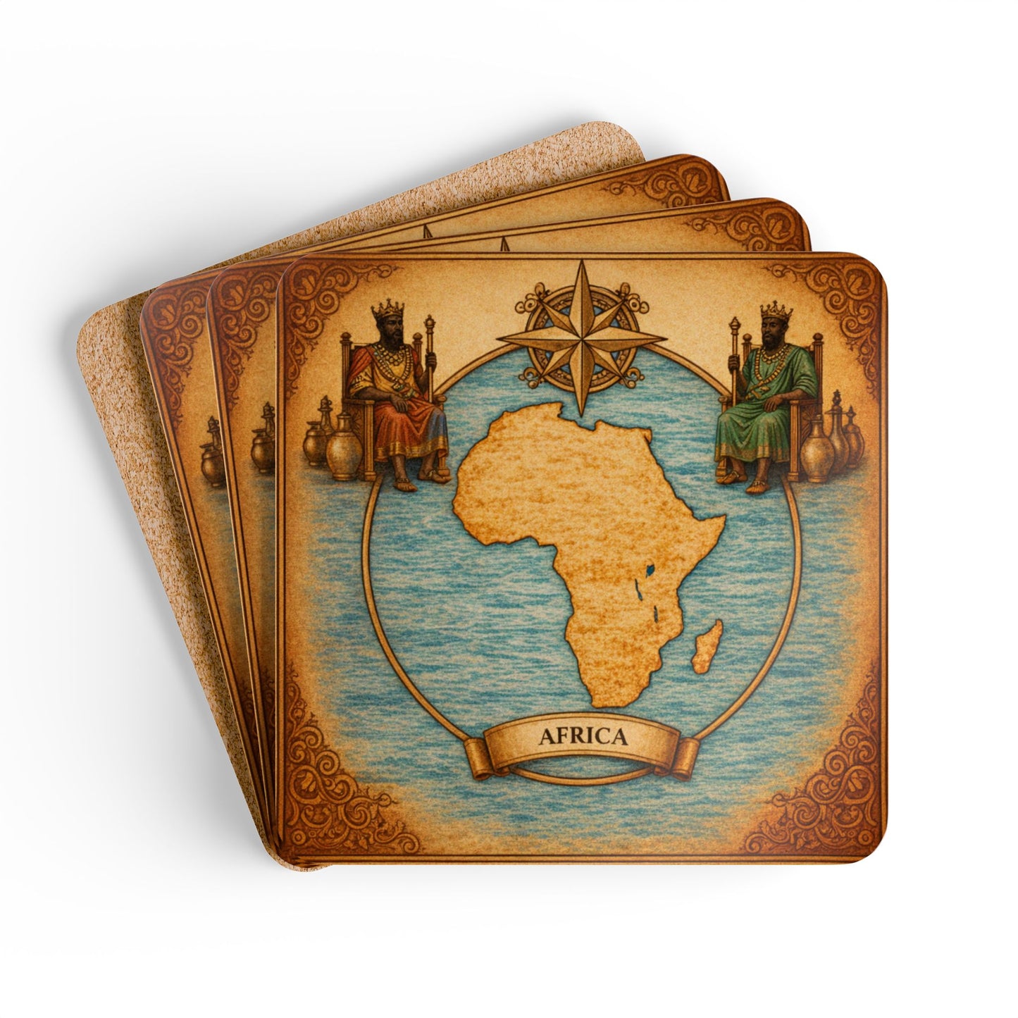 Coaster Set — Cartography Afrika - Kings