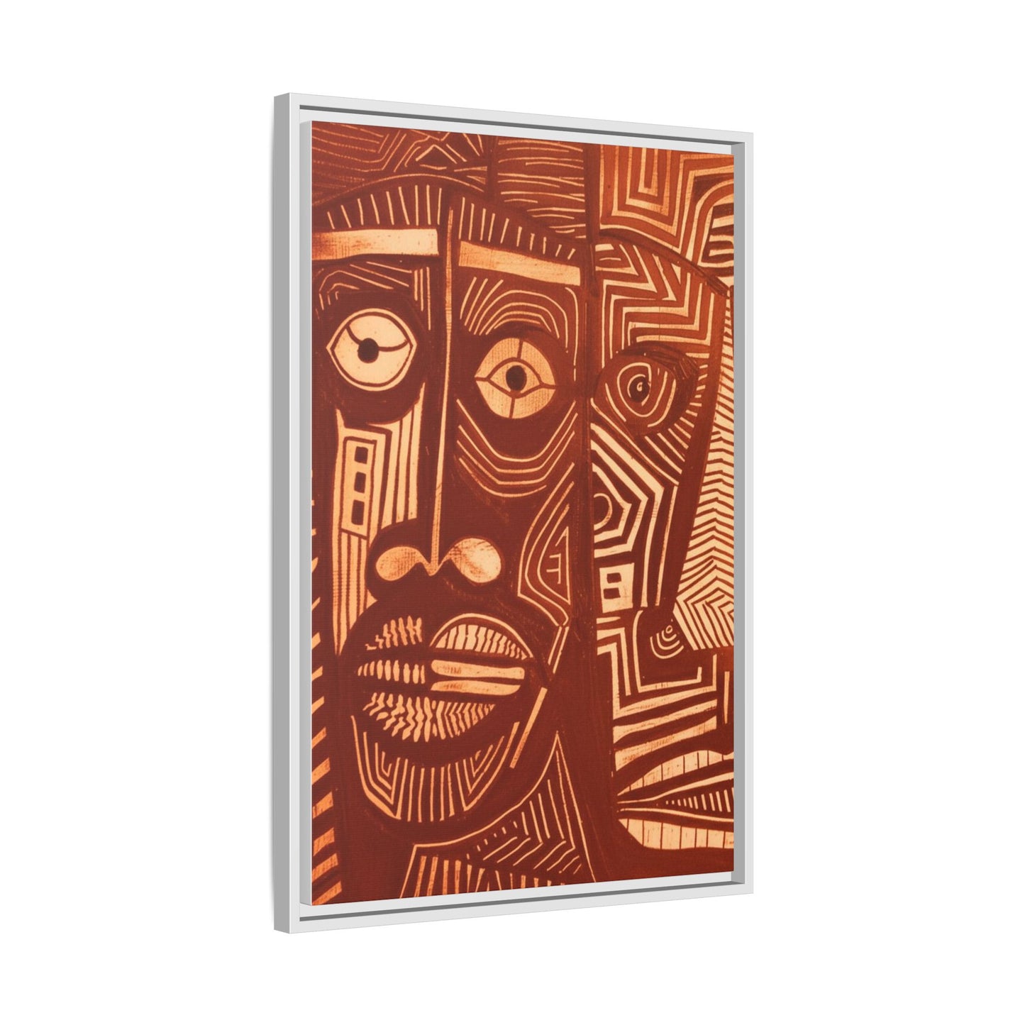 Framed Canvas Print — Abstract Faces No. 4