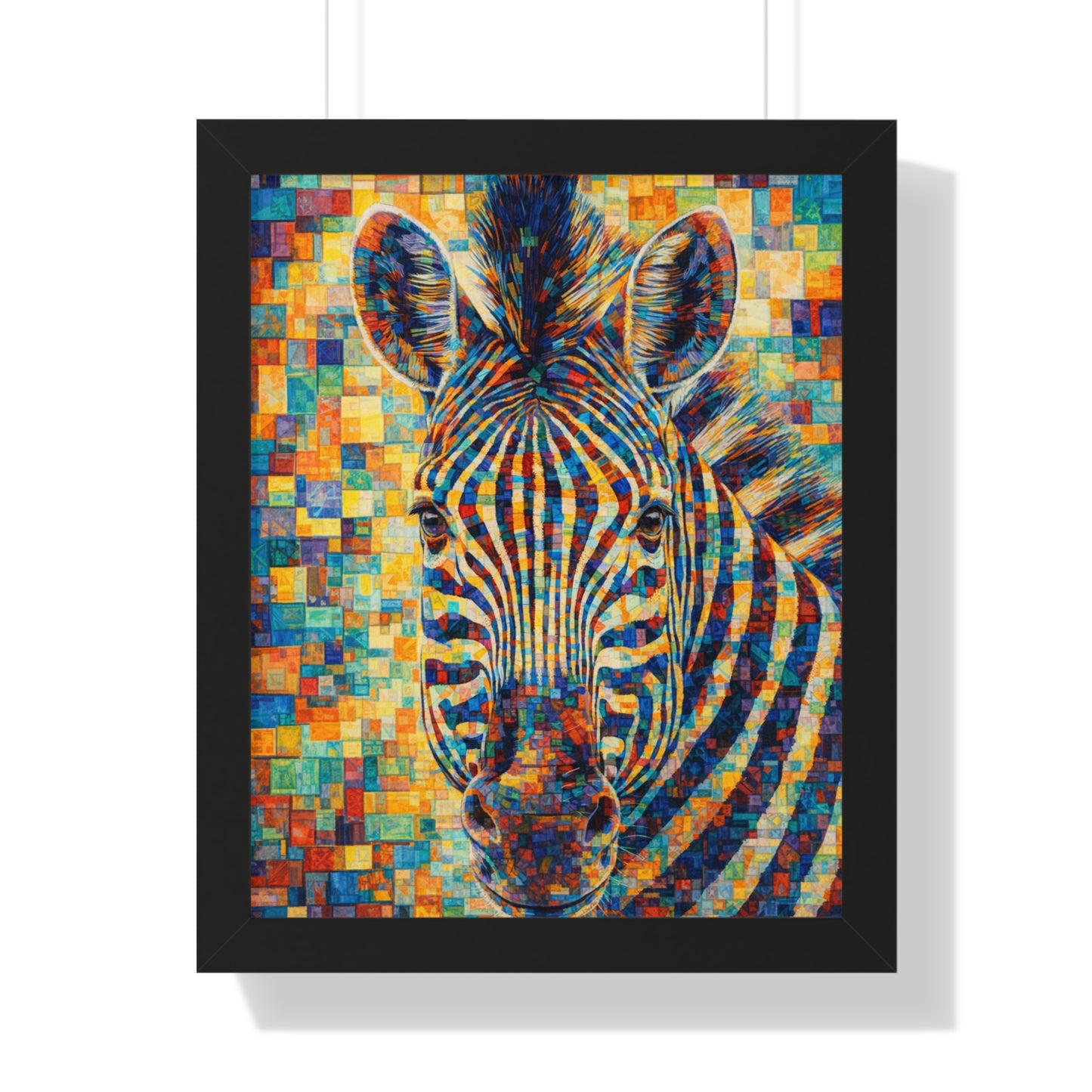Framed Print — Zebra Cubism