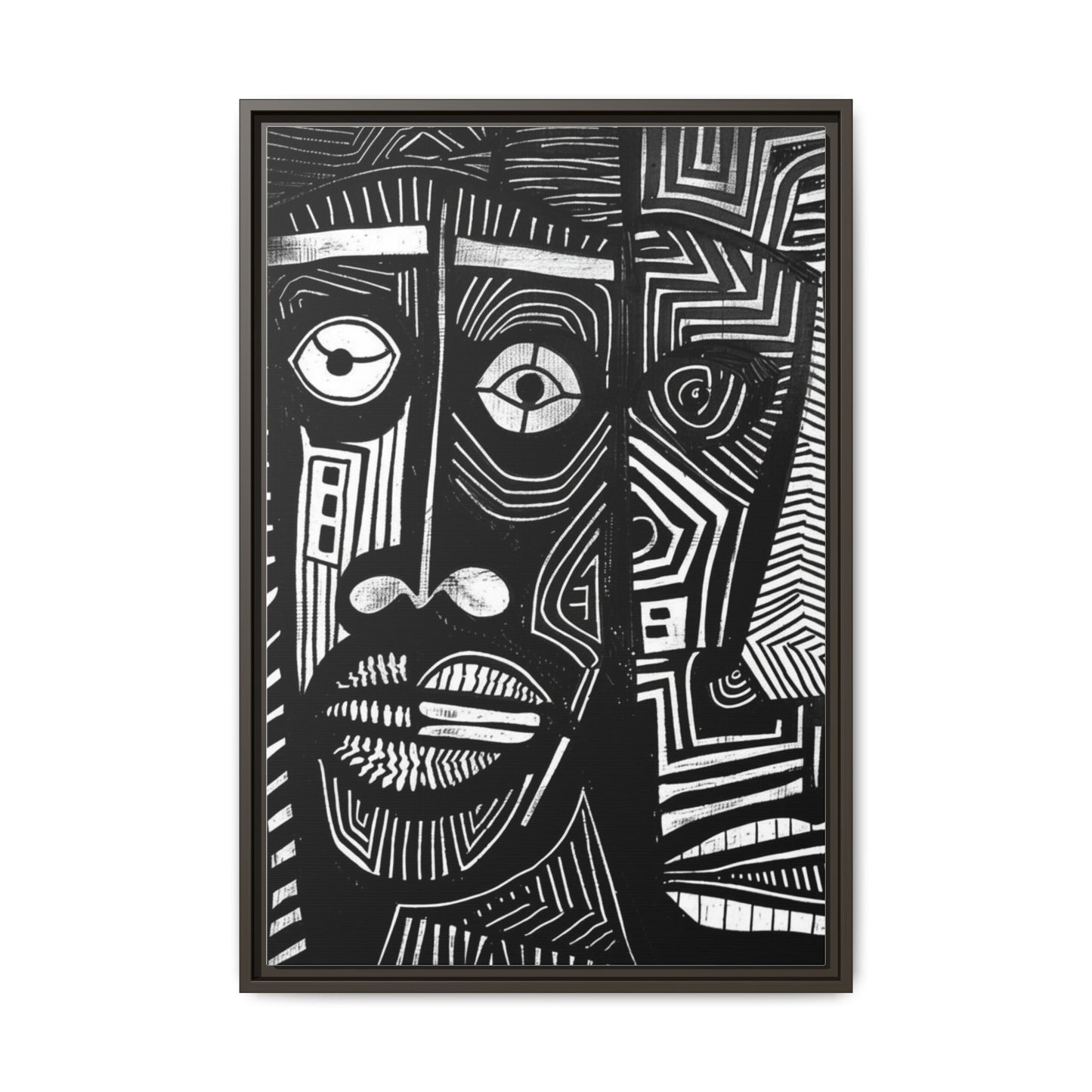 Framed Canvas Print — Abstract Faces No. 2