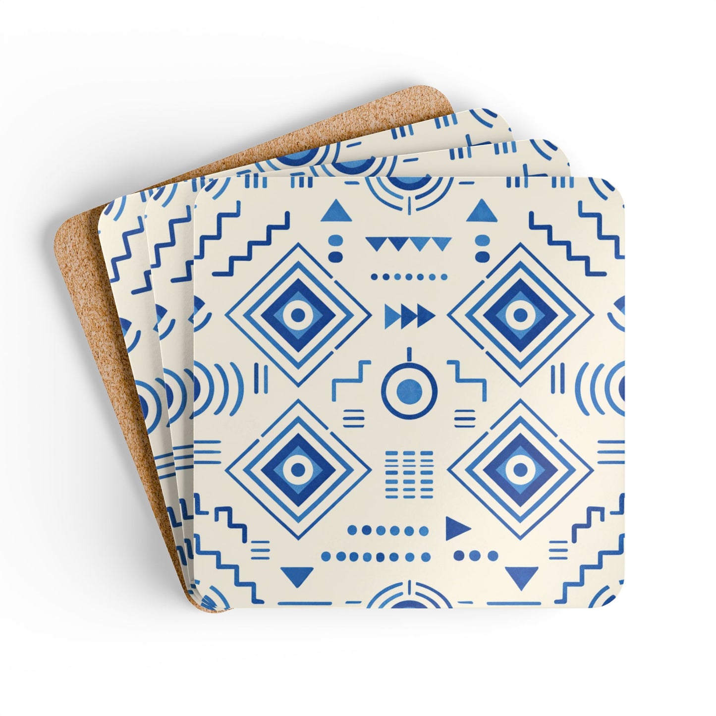 Coaster Set — Afro Modern Blue