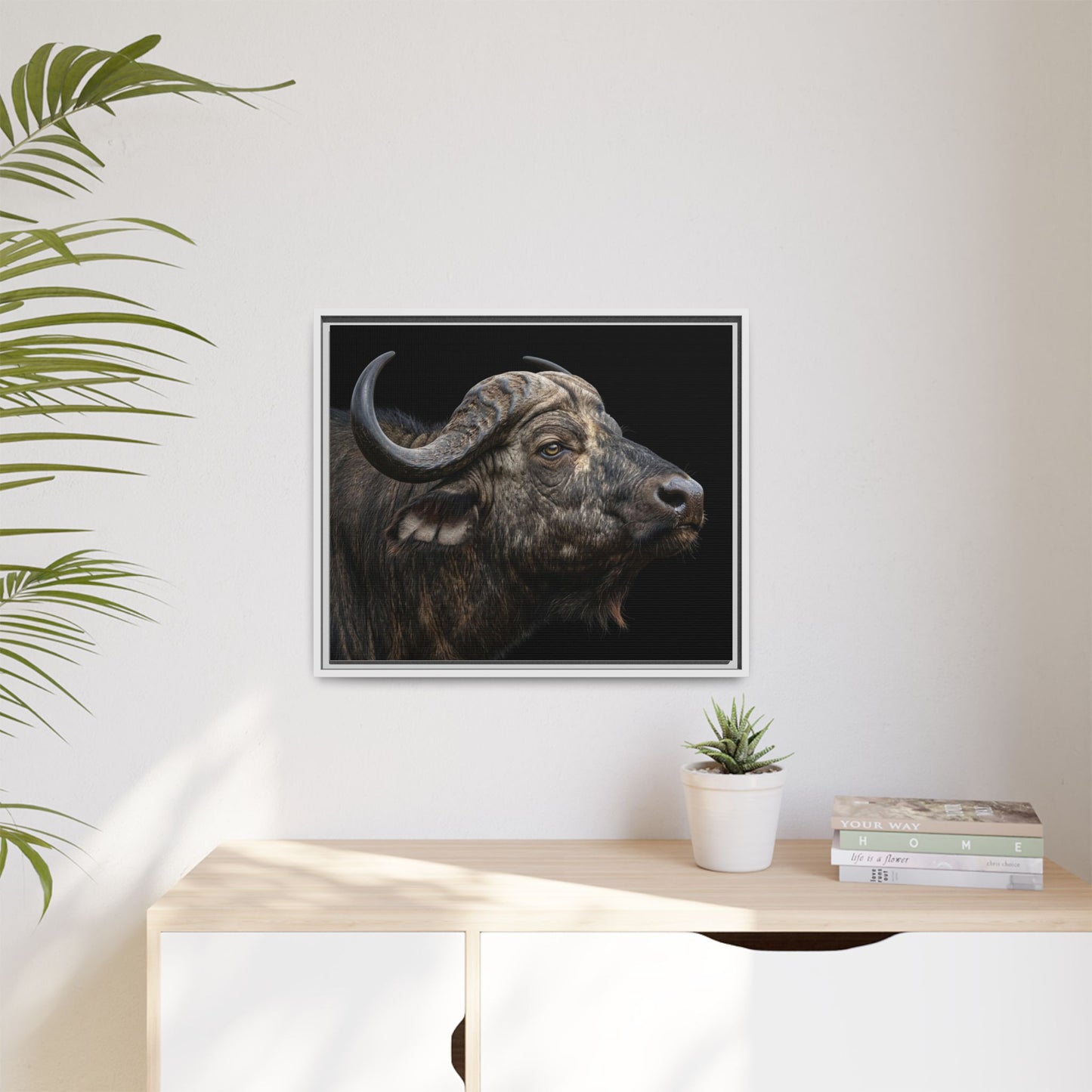 Framed Canvas Print — Cape Buffalo In Colour
