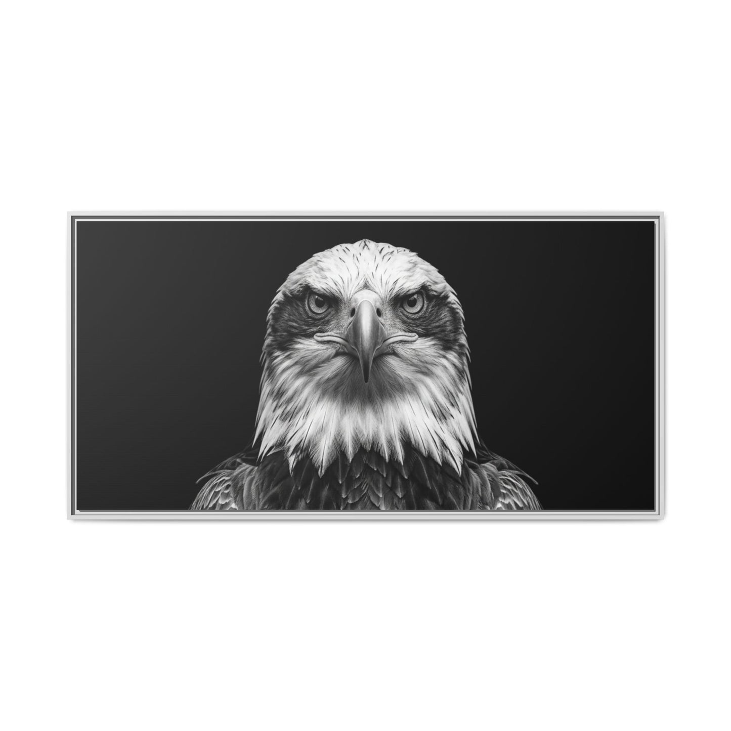 Framed Canvas Print — Fish Eagle In Black
