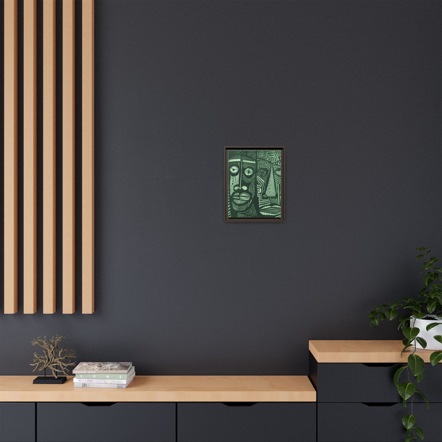 Framed Canvas Print — Abstract Faces No. 1