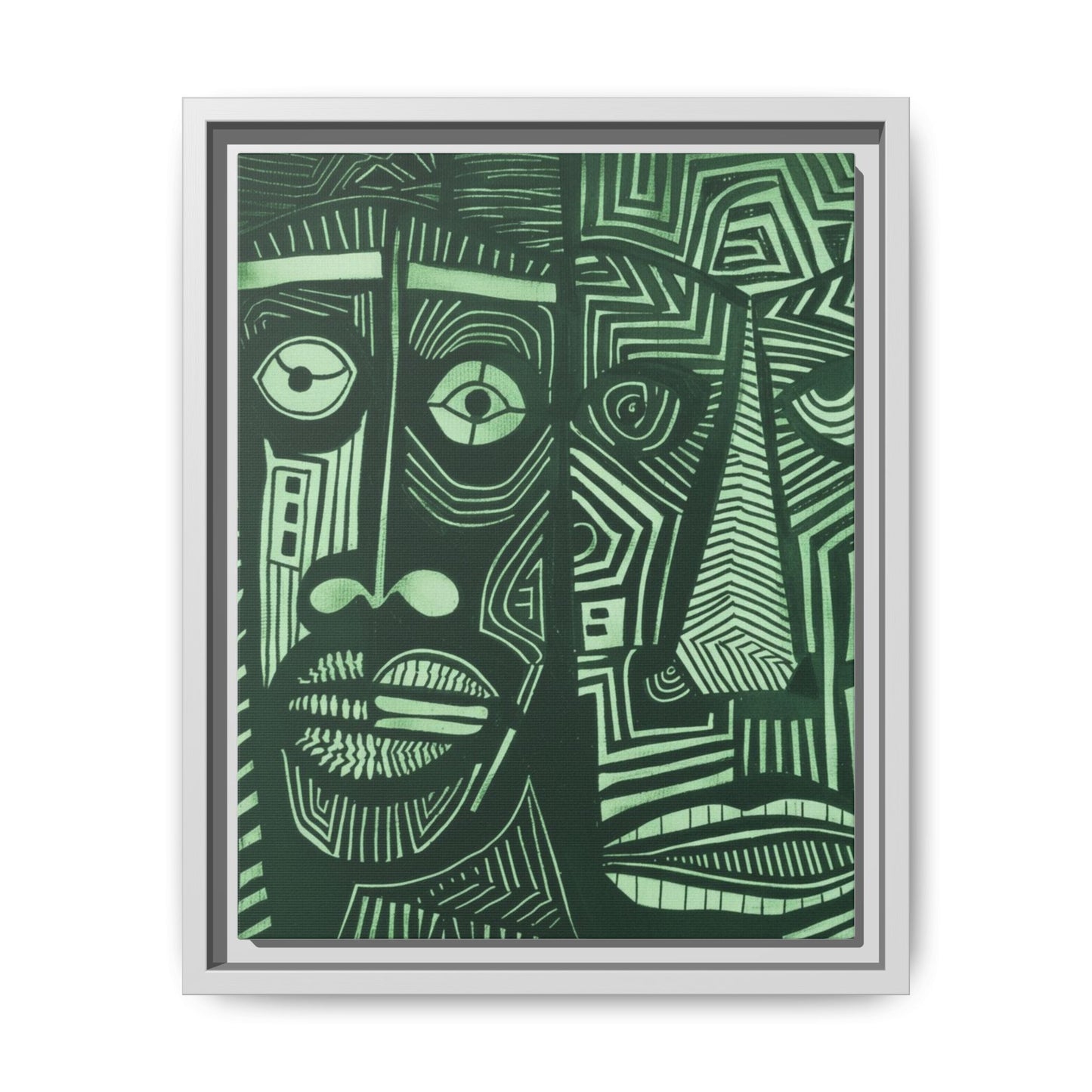 Framed Canvas Print — Abstract Faces No. 1