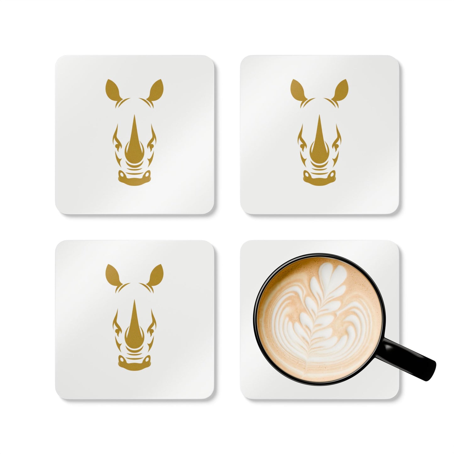 Cork Coaster Set — Rhino