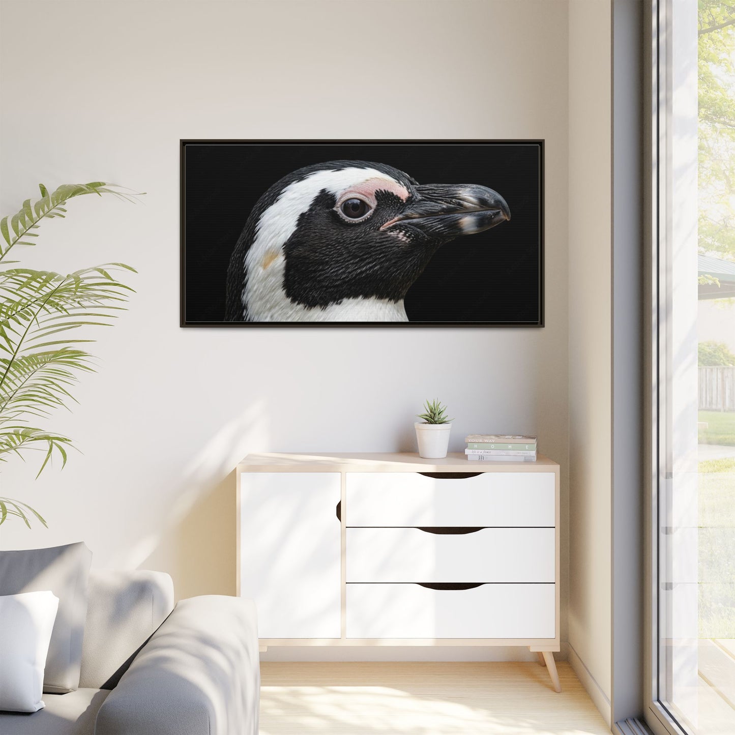 Framed Canvas Print — Afrikan Penguin In Colour