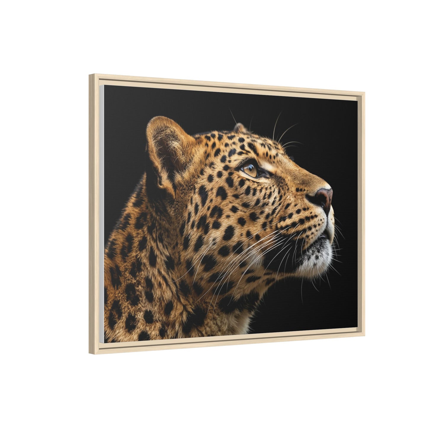 Framed Canvas Print — Leopard In Colour