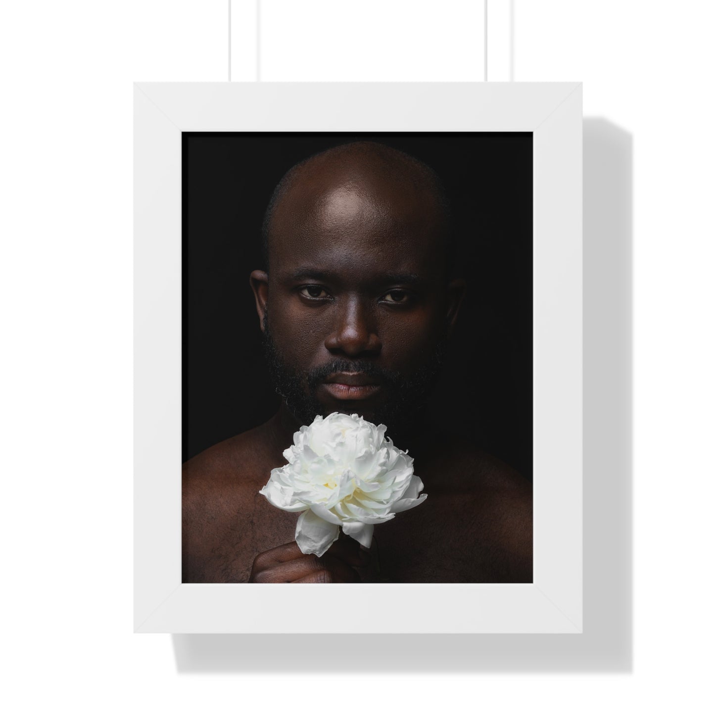 Framed Print — Portrait of Man with Flower No. 1