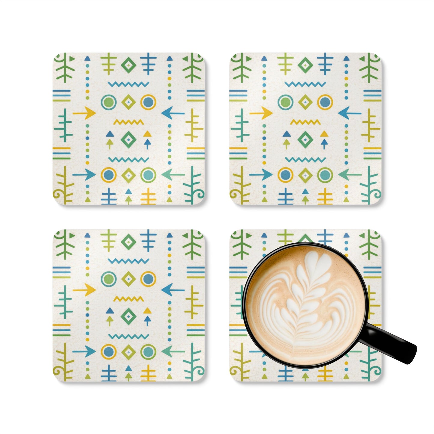 Coaster Set — Afro Teal