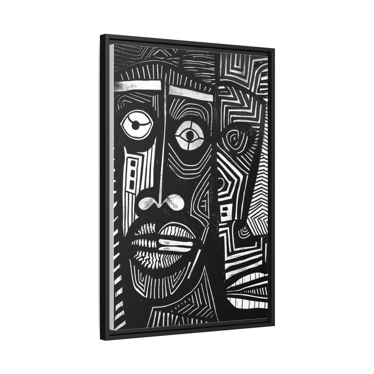Framed Canvas Print — Abstract Faces No. 2