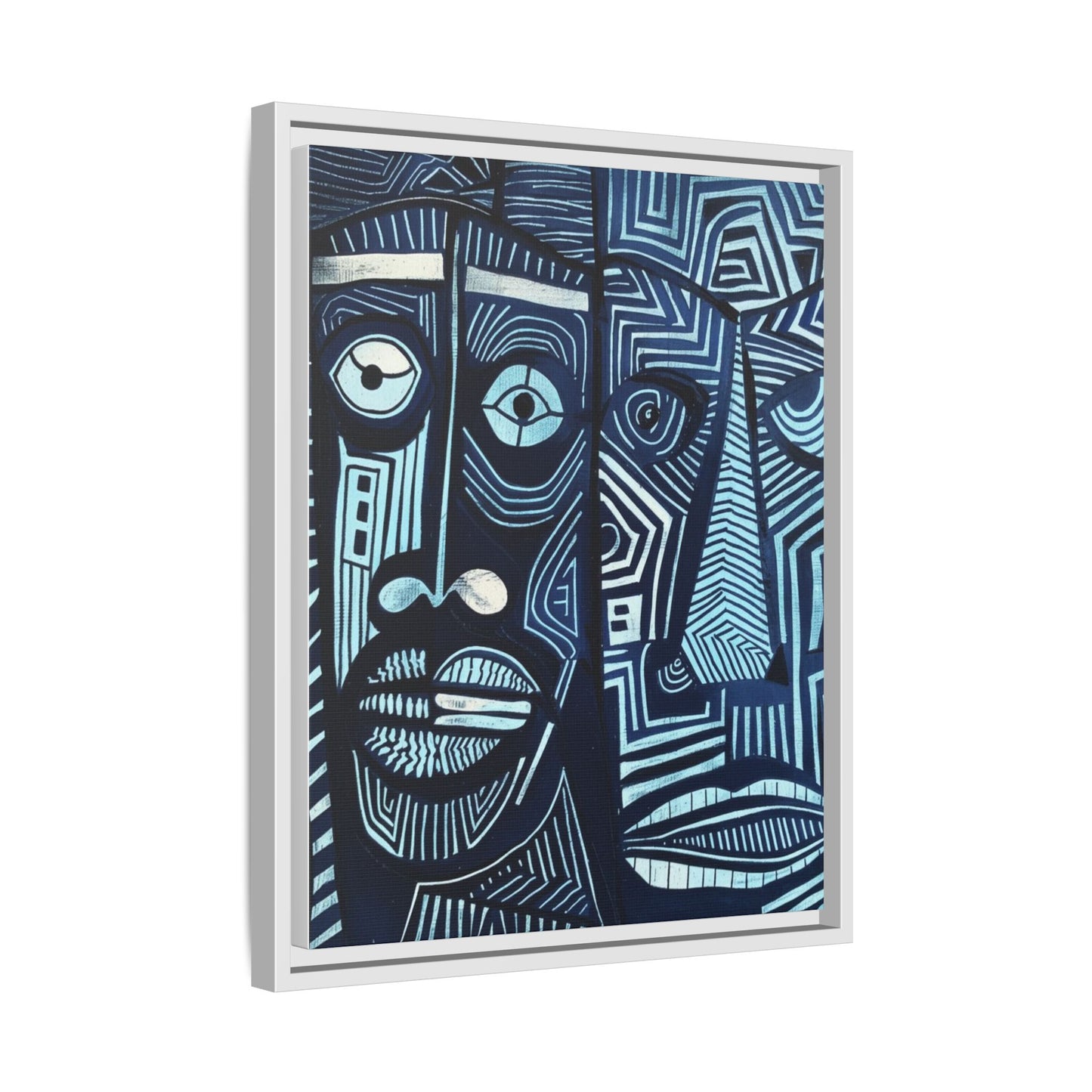 Framed Canvas Print — Abstract Faces No. 4