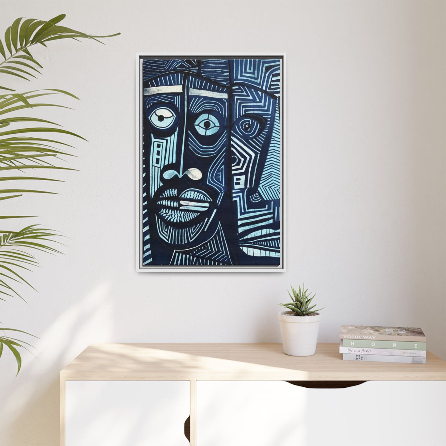 Framed Canvas Print — Abstract Faces No. 4