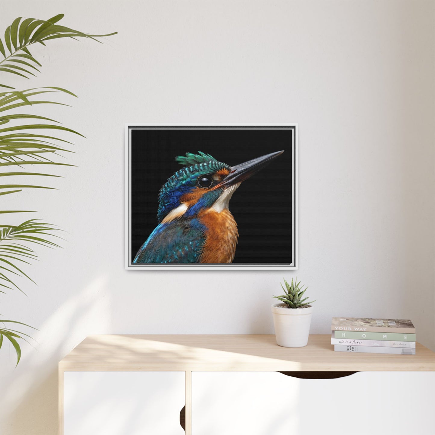 Framed Canvas Print — Malachite Kingfisher In Colour