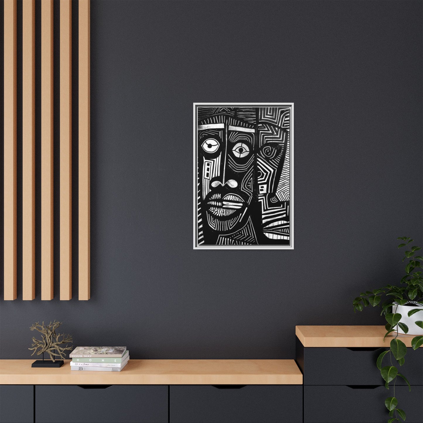 Framed Canvas Print — Abstract Faces No. 2