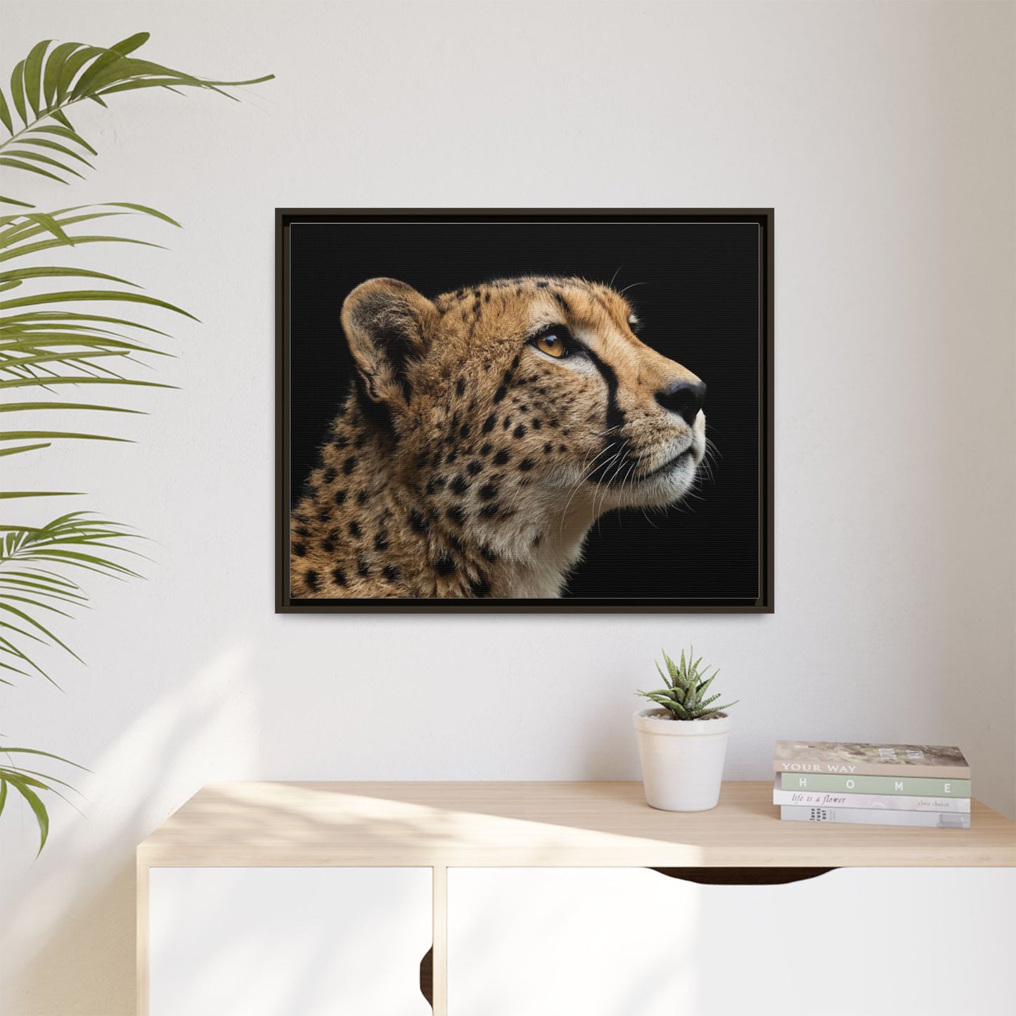 Framed Canvas Print — Cheetah In Colour
