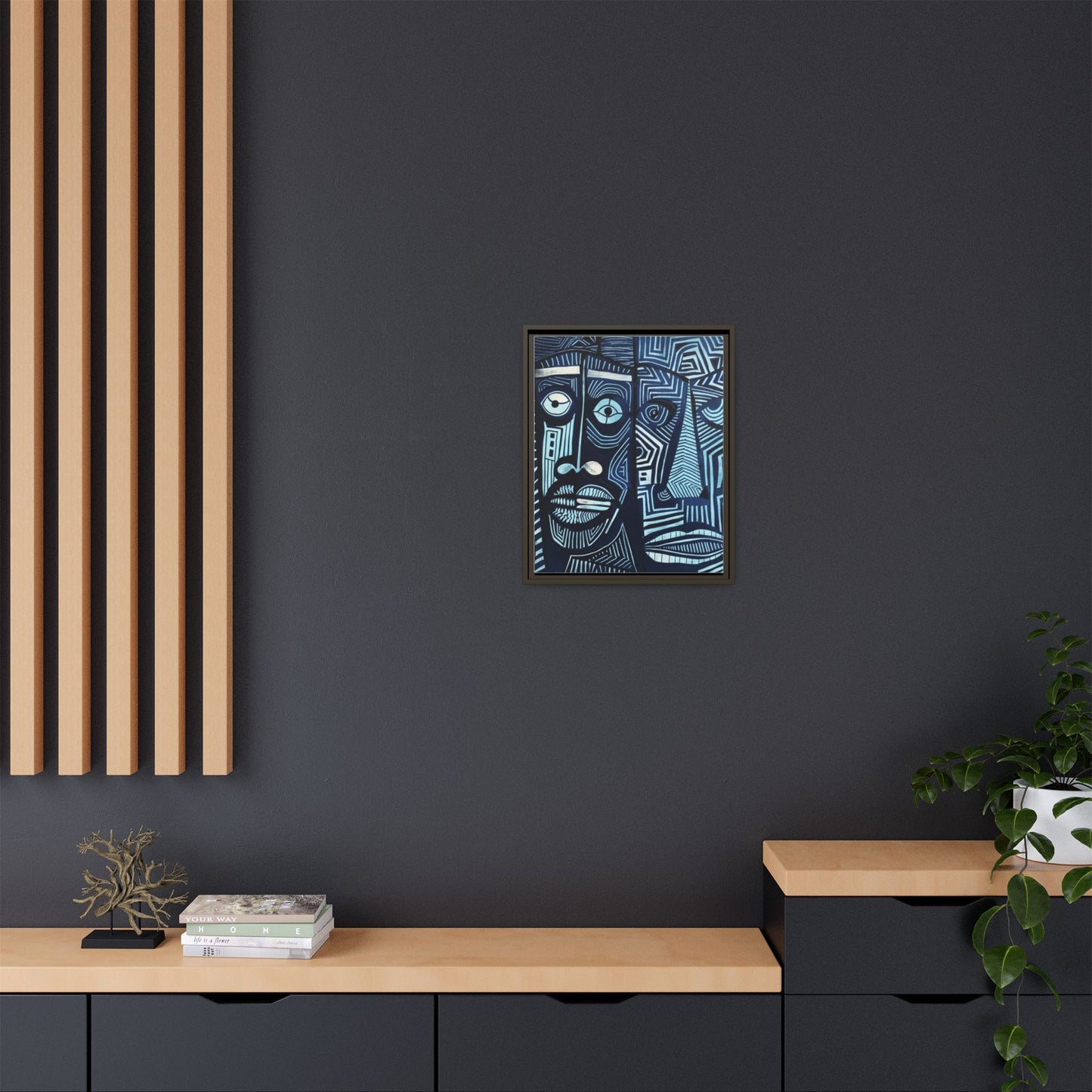 Framed Canvas Print — Abstract Faces No. 4