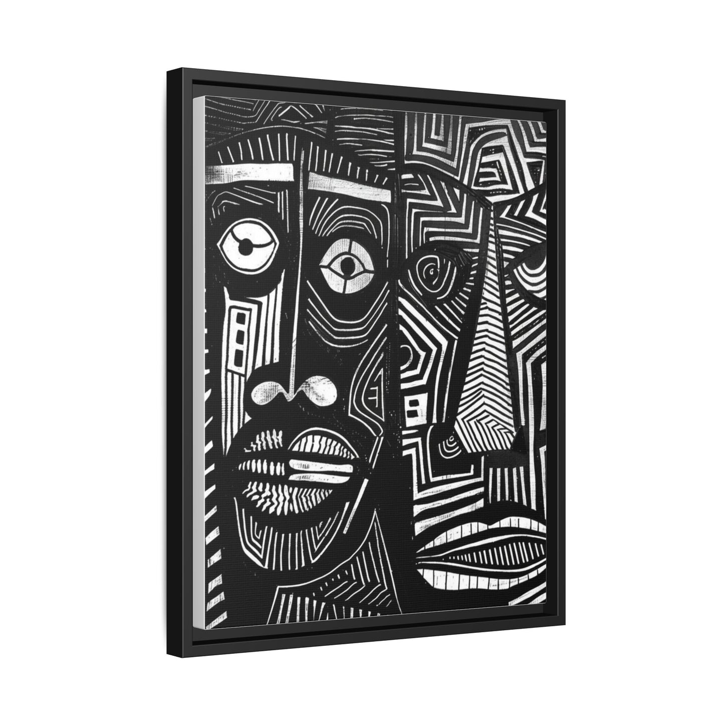 Framed Canvas Print — Abstract Faces No. 2