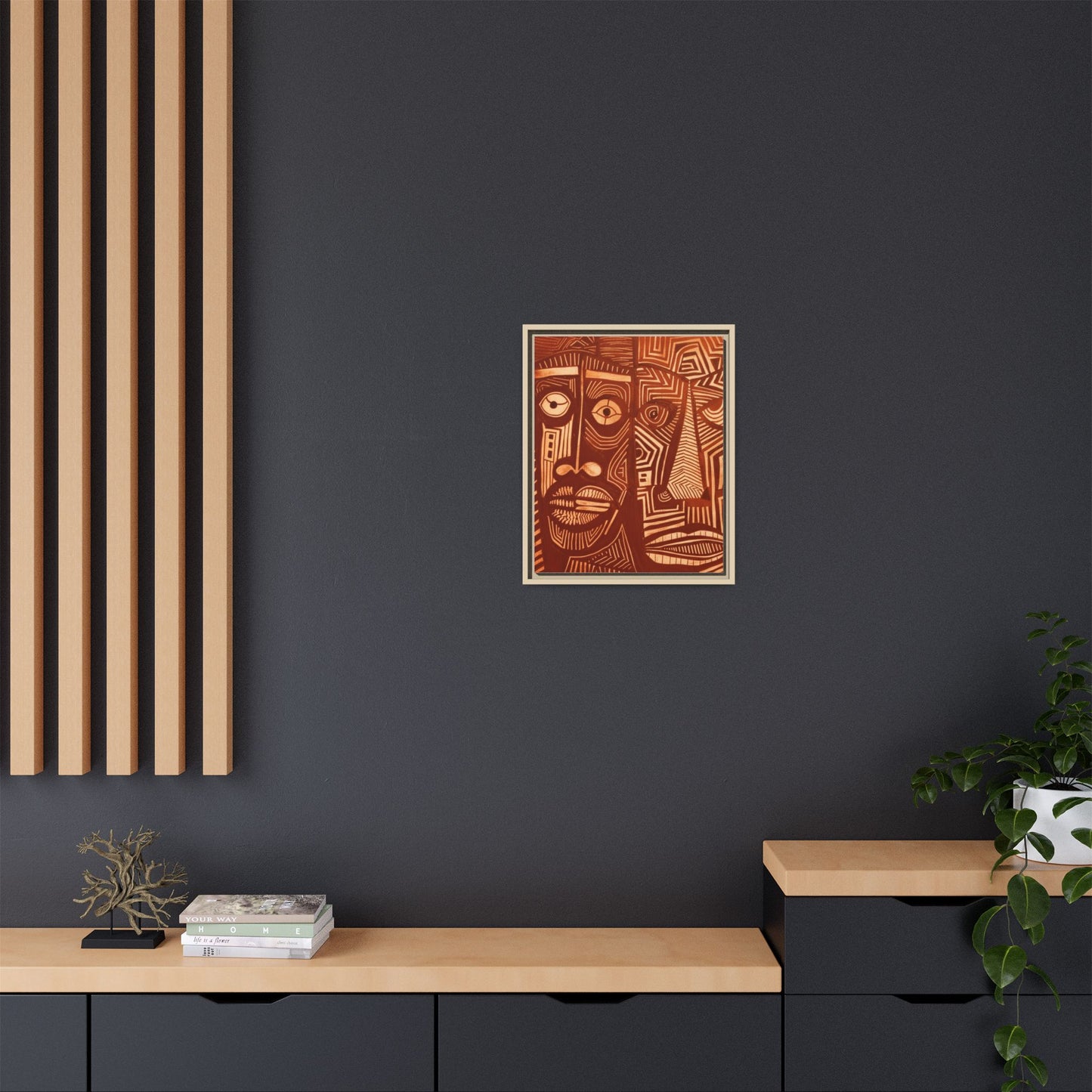 Framed Canvas Print — Abstract Faces No. 4