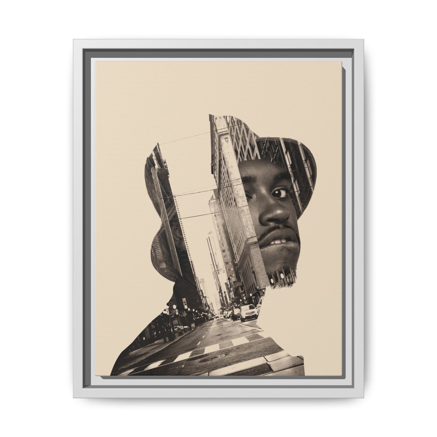 Framed Canvas Print — Young Man With Cap