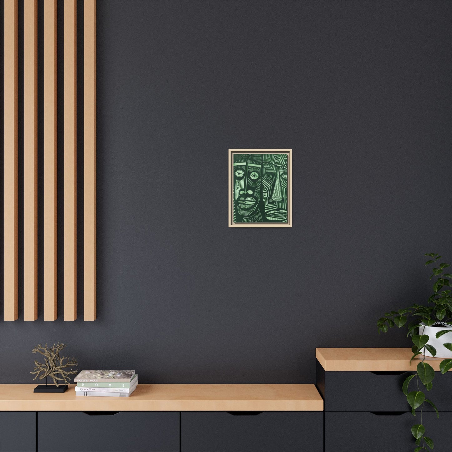 Framed Canvas Print — Abstract Faces No. 1