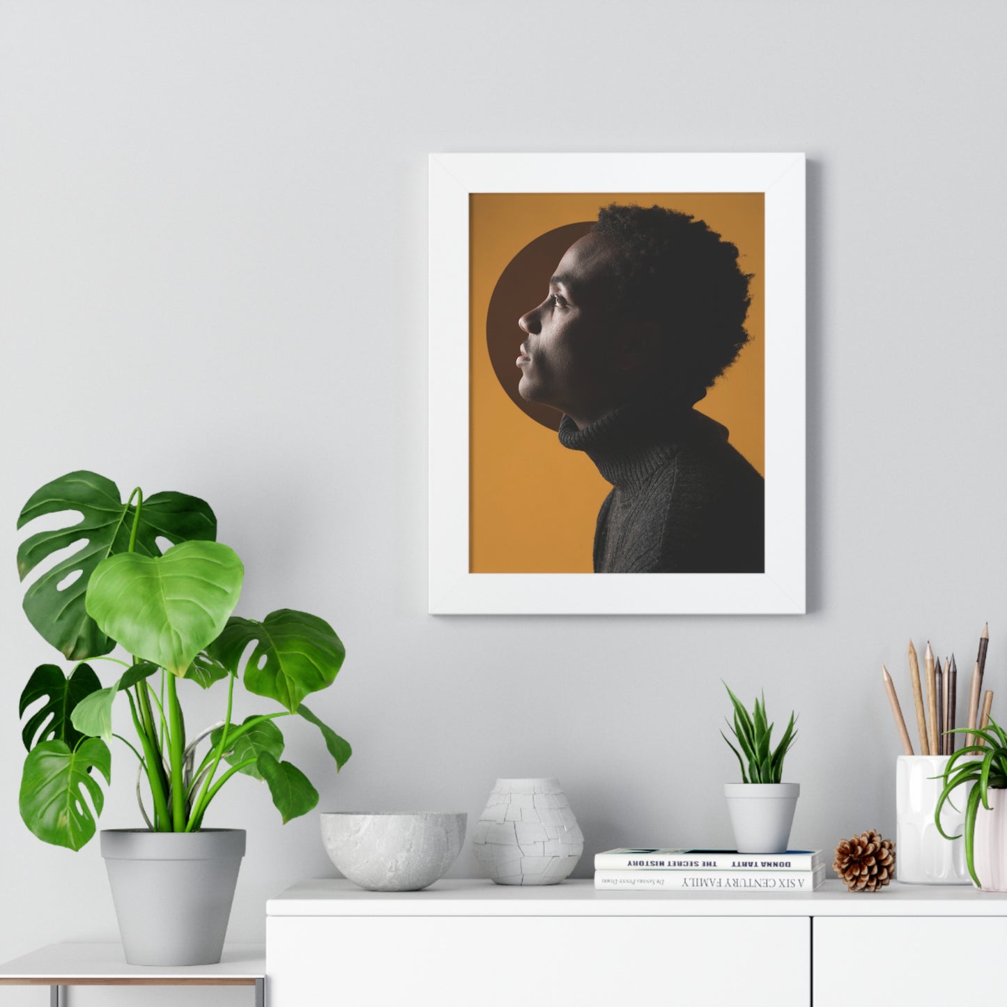 Framed Print — Profile of Young Man