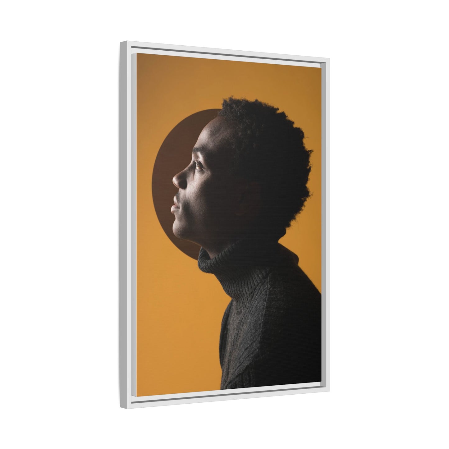 Framed Canvas Print — Profile of Young Man