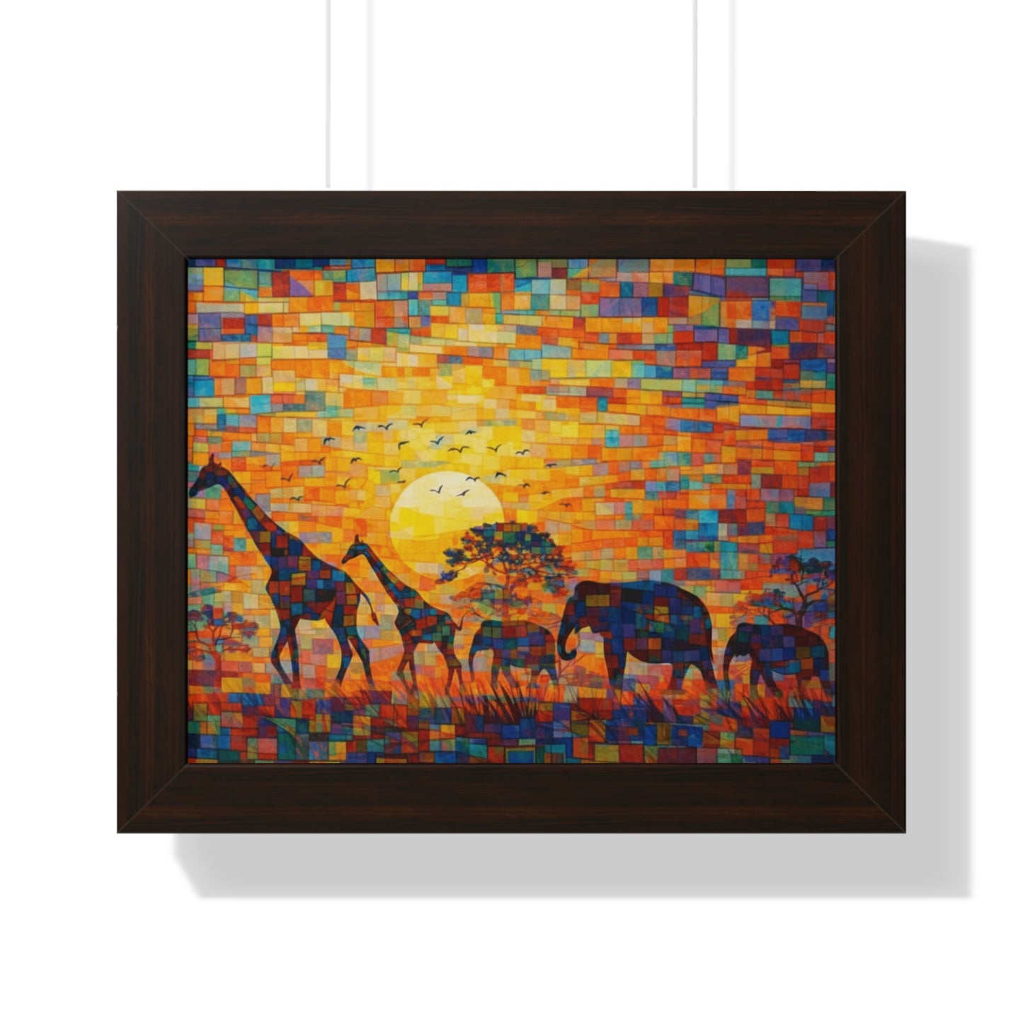 Framed Art Print – Wildlife Cubism