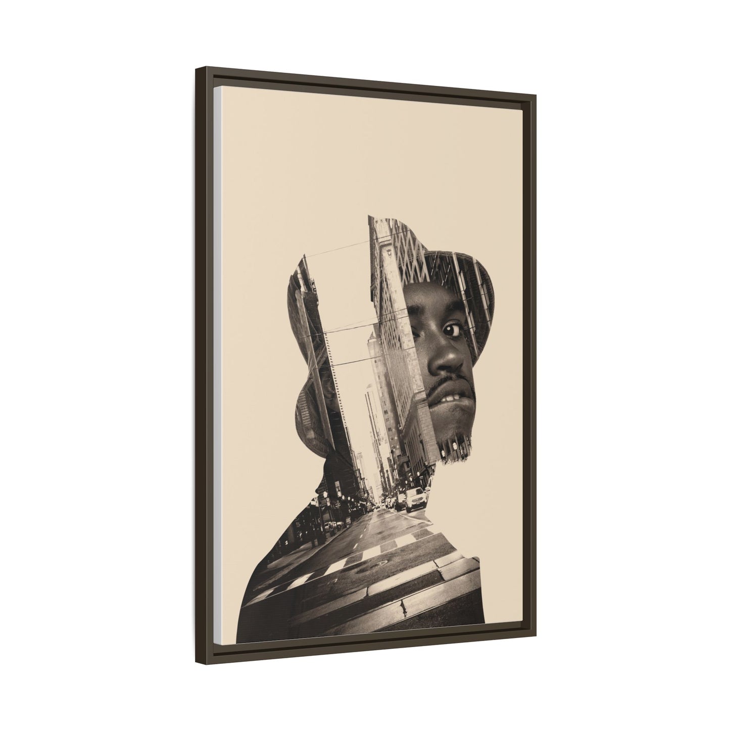 Framed Canvas Print — Young Man With Cap