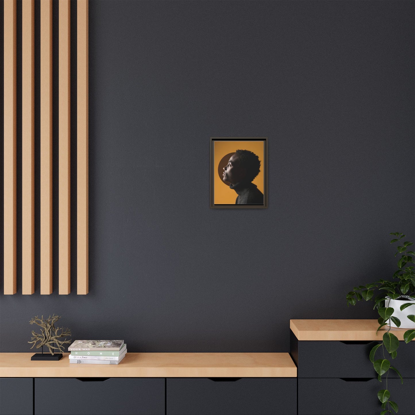 Framed Canvas Print — Profile of Young Man