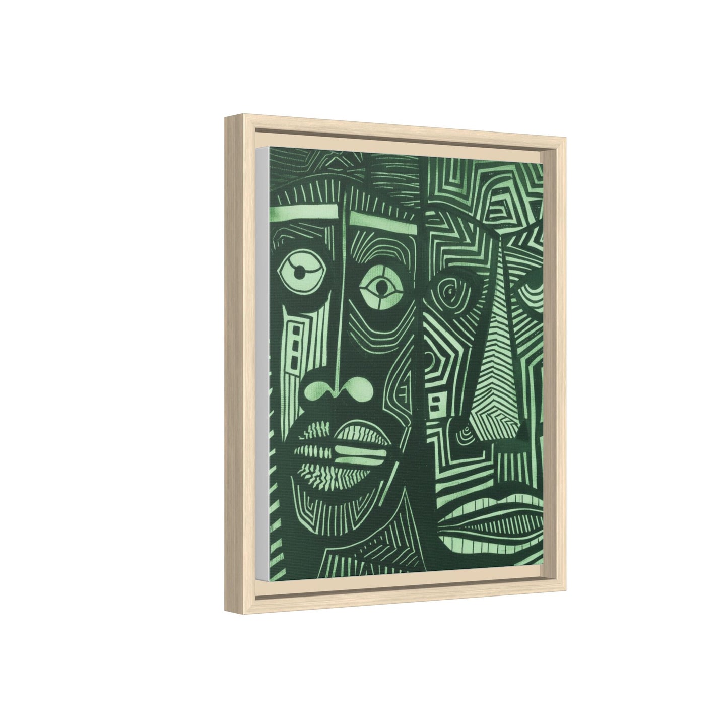 Framed Canvas Print — Abstract Faces No. 1