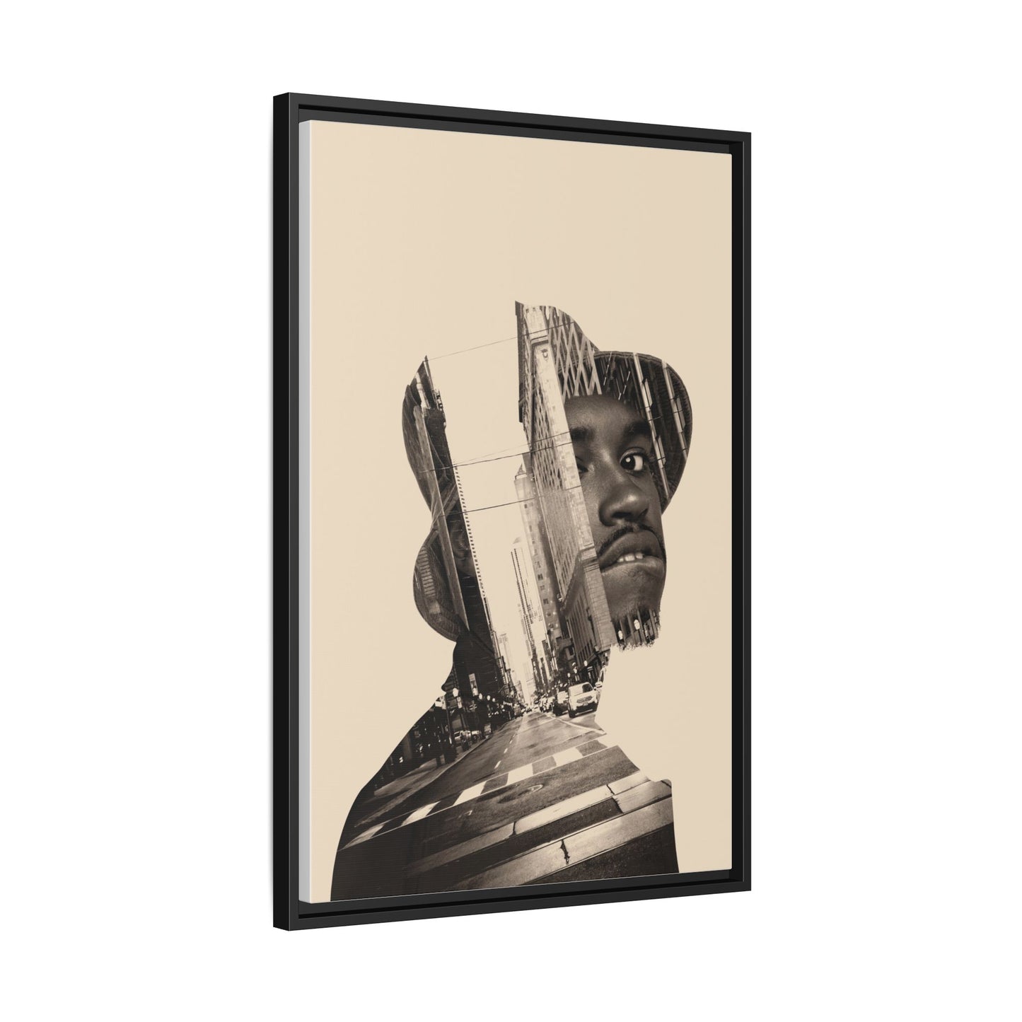 Framed Canvas Print — Young Man With Cap
