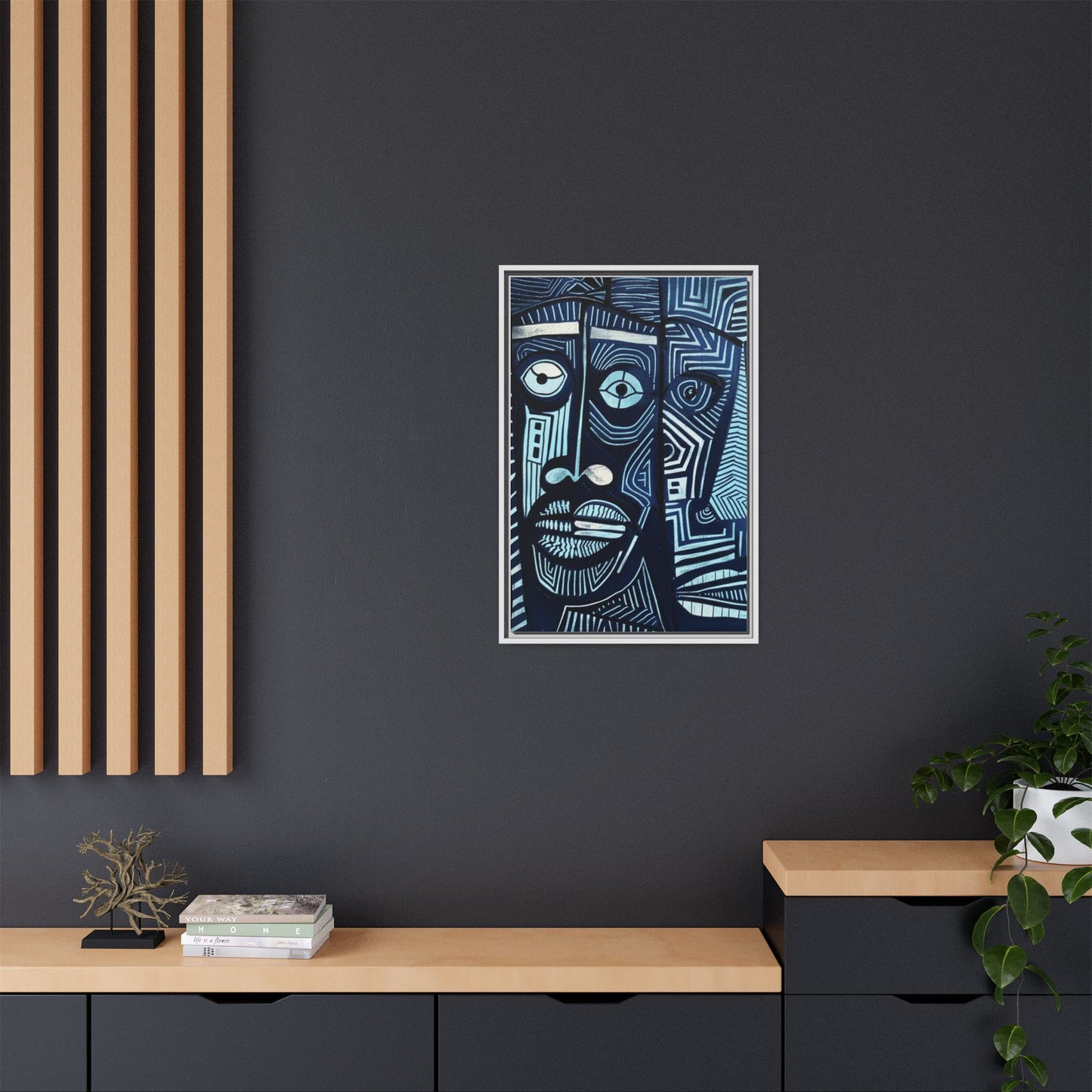 Framed Canvas Print — Abstract Faces No. 4