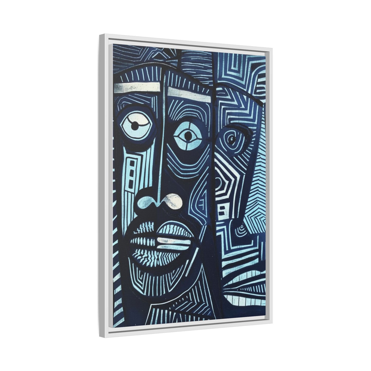 Framed Canvas Print — Abstract Faces No. 4