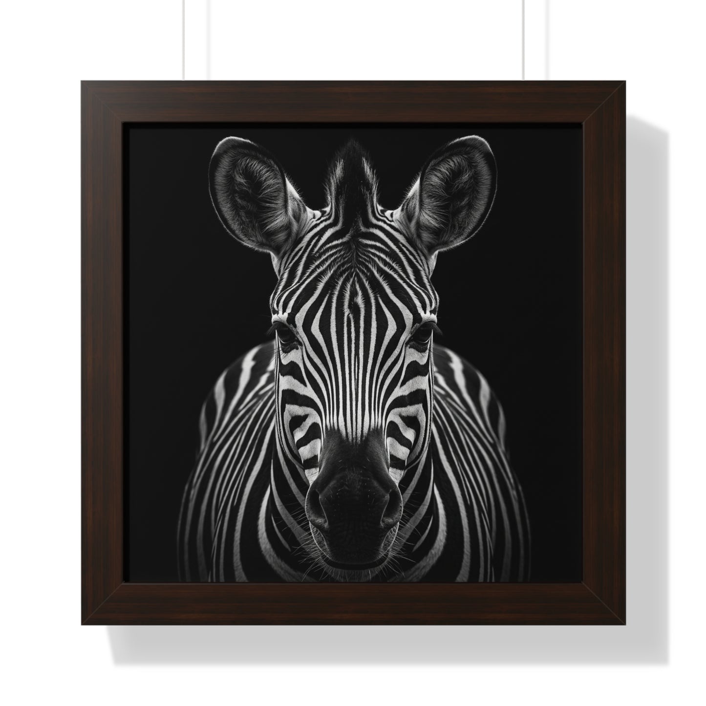 Framed Art Print – Zebra In Black
