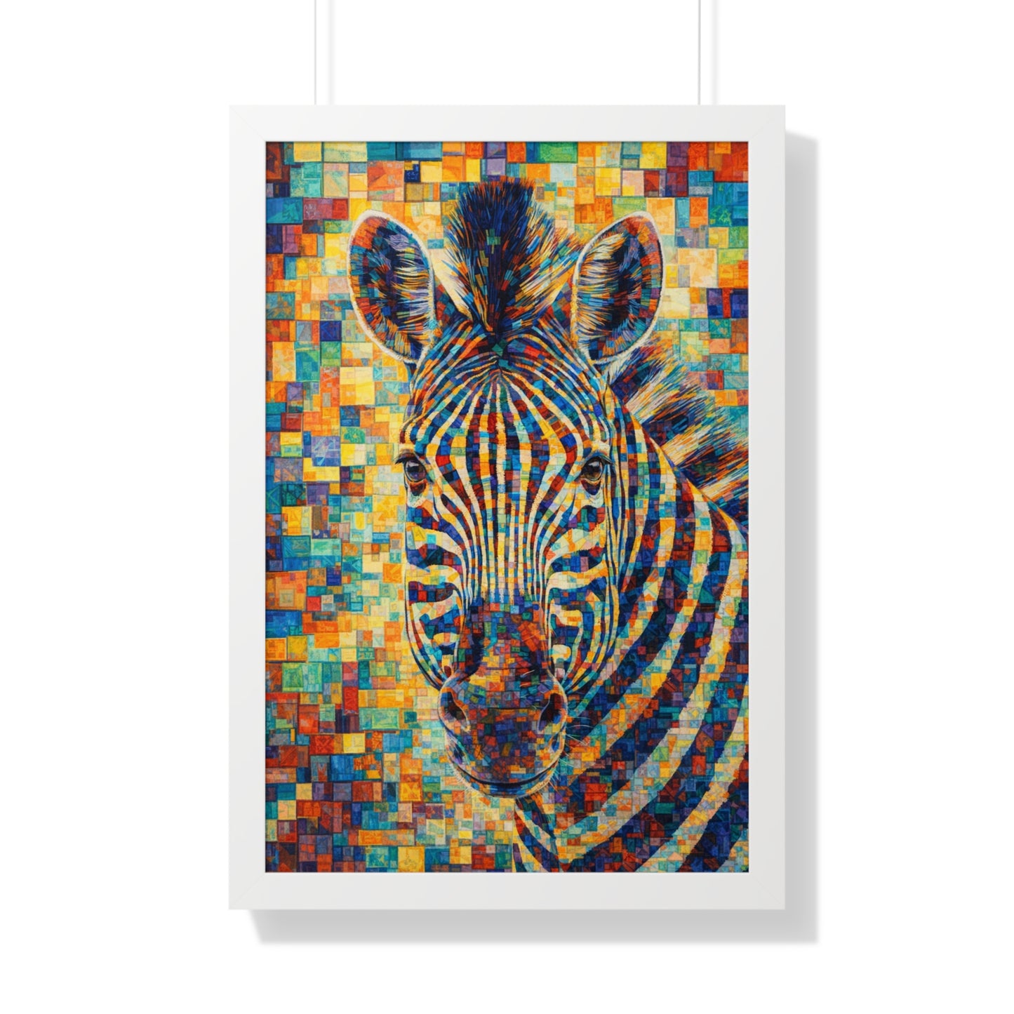 Framed Print — Zebra Cubism
