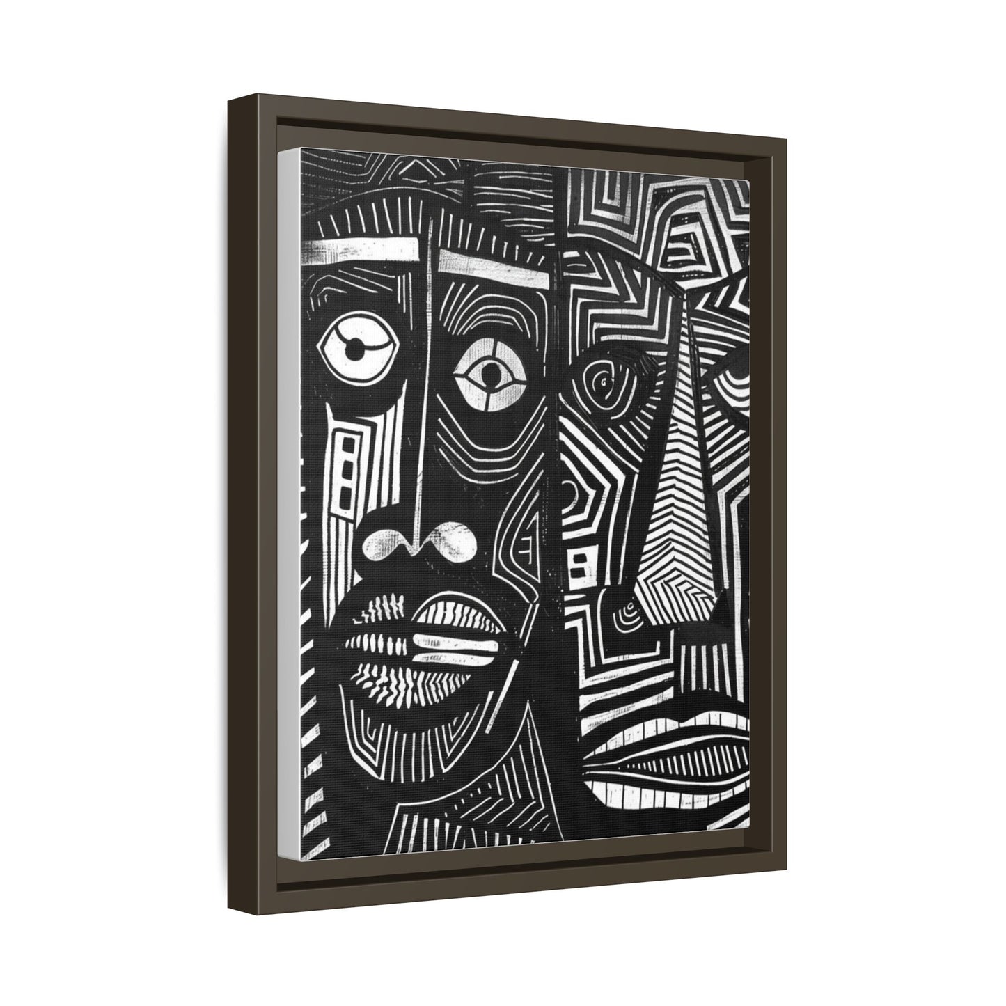 Framed Canvas Print — Abstract Faces No. 2