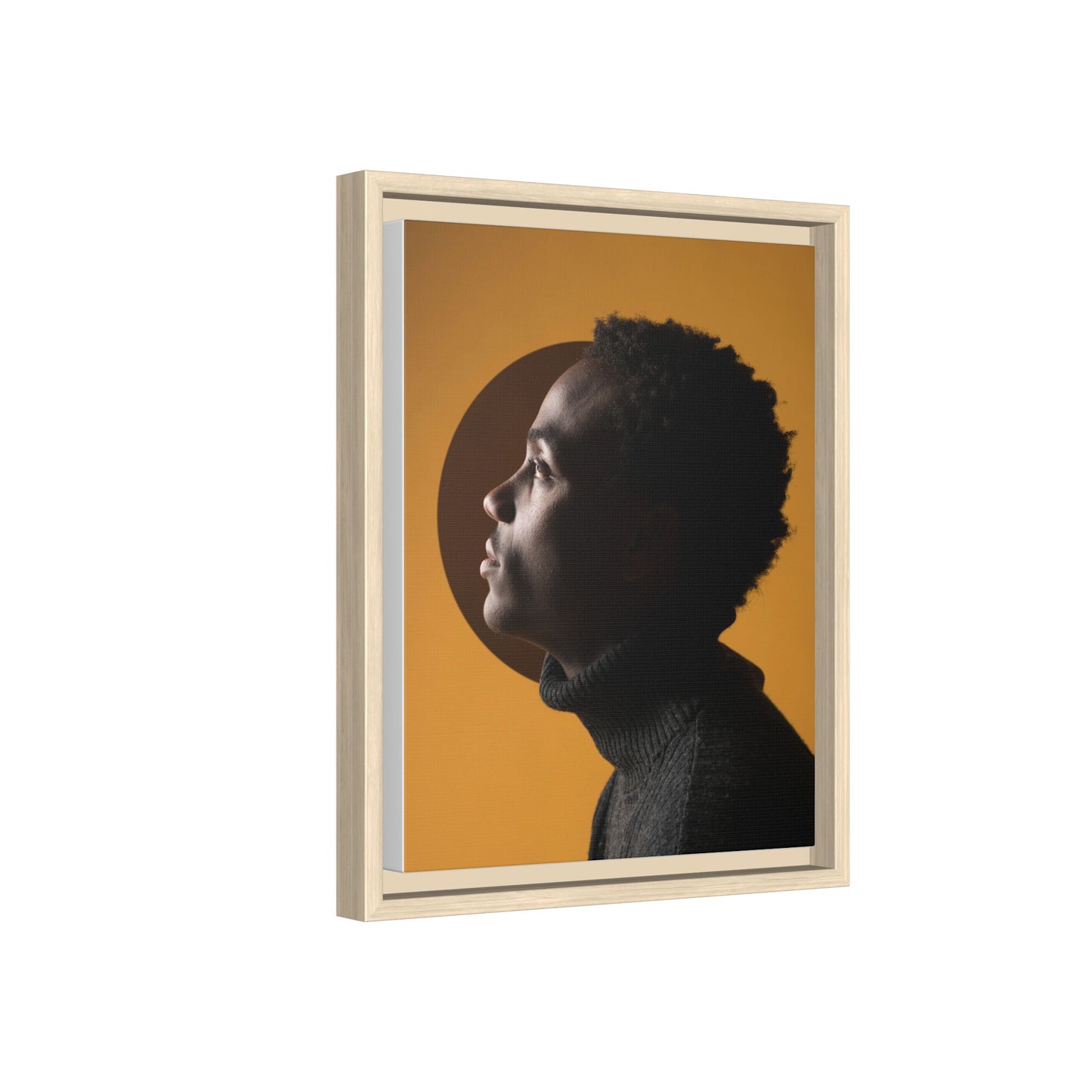 Framed Canvas Print — Profile of Young Man